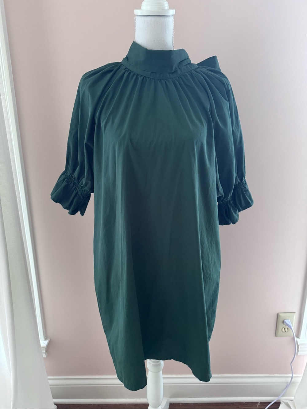 Wyatt Wylde Adrian Mini Dress Green Puff Sleeves Size XS